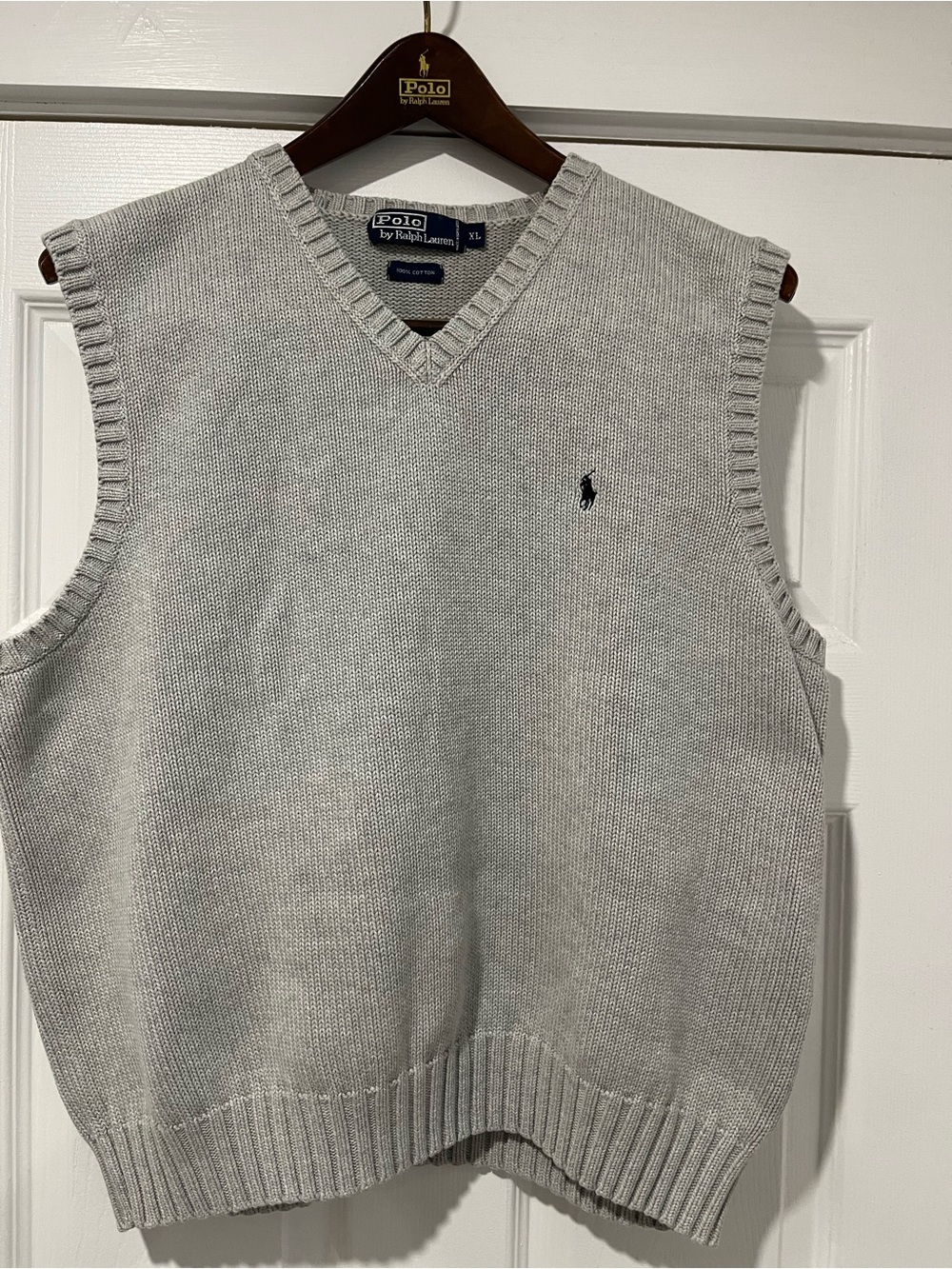 Polo by Ralph Lauren Men’s Light Gray V-Neck Sweater Vest XL 🐎 ⛳️